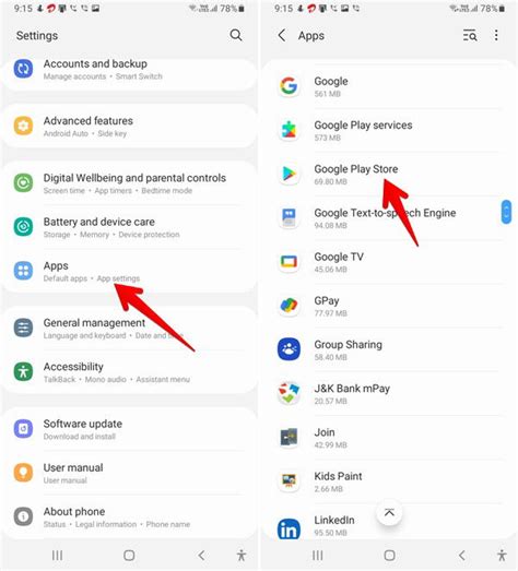how to open settings in google play