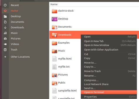 how to open shared folder in linux terminal