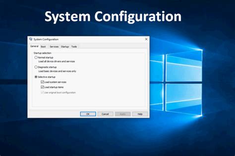how to open system configuration in windows 10