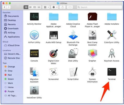 how to open terminal on mac in folder