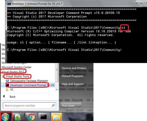 how to open visual studio command prompt