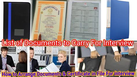 how to organize certificate in file for interview