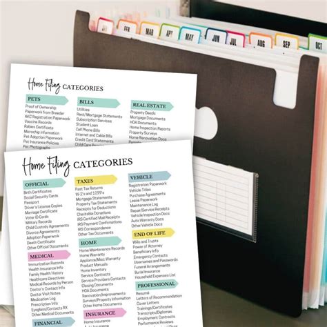 How To Organize Home File Categories