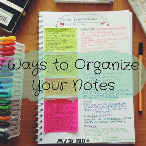 how to organize notes in a notebook