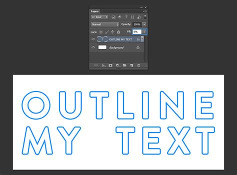 how to outline text in photoshop mobile