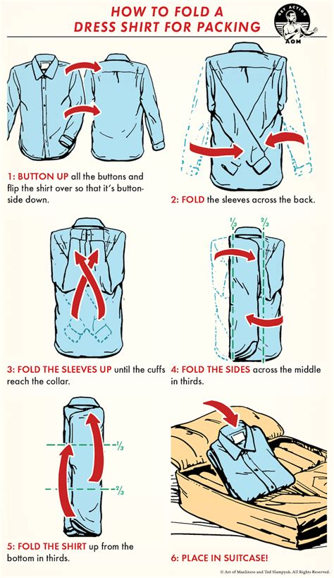 how to pack button down shirts without wrinkles