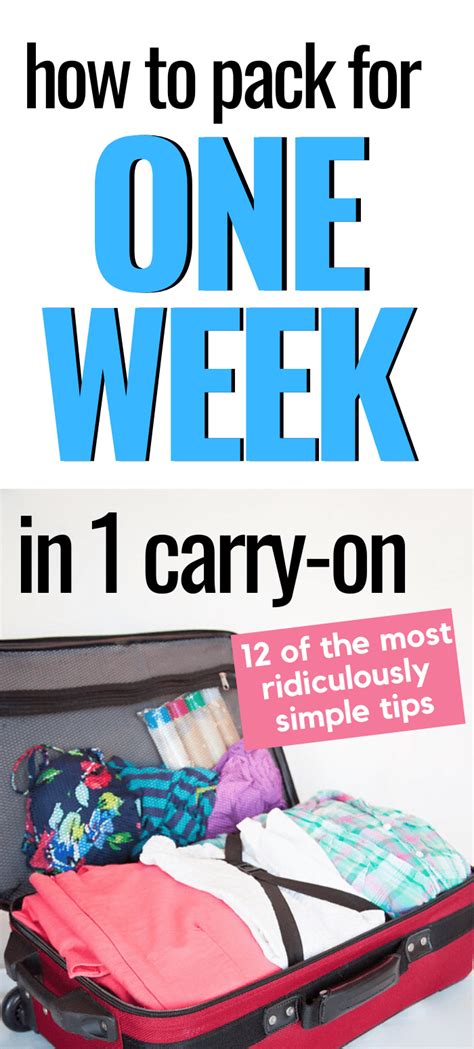 How To Pack For One Week In A Carry On