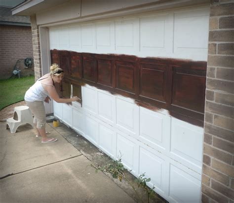 how to paint garage doors to look like wood