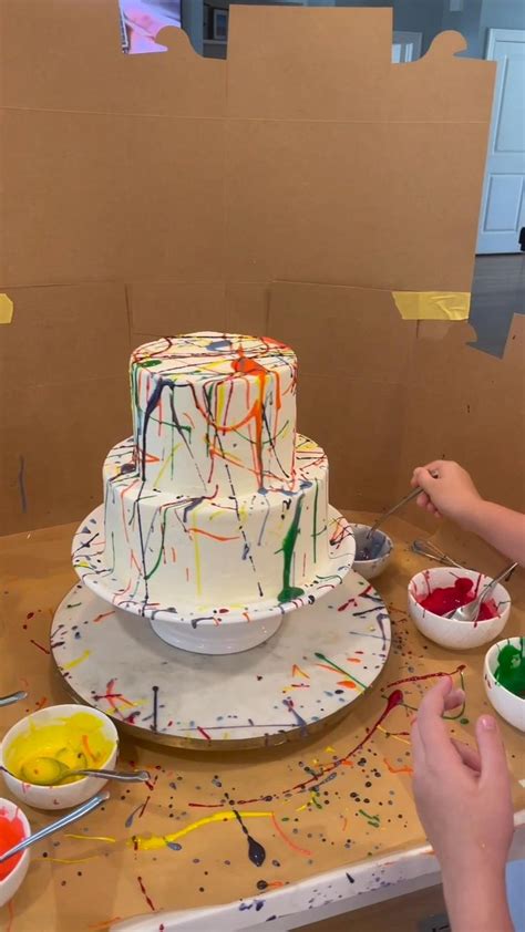 How To Paint Splatter A Cake