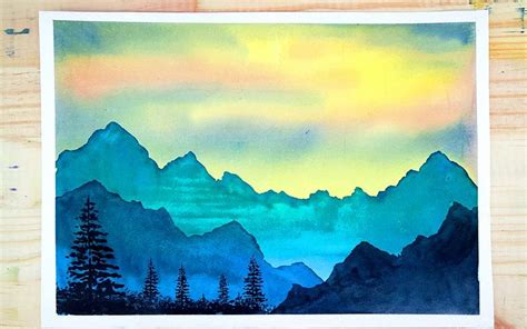 how to paint watercolor mountains
