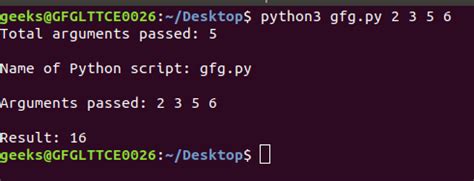 how to pass arguments in python using command line