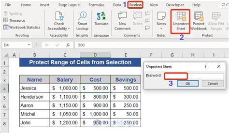 how to password protect a range of cells in excel