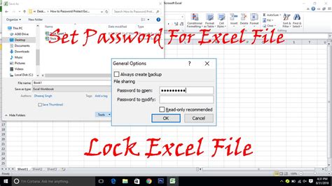 how to password protect excel 2016 file with read only option