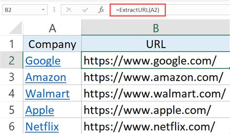 how to paste a url in excel