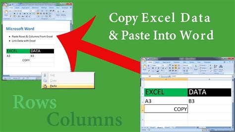 how to paste data from excel to word without table