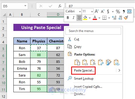 how to paste formulas and formatting in excel