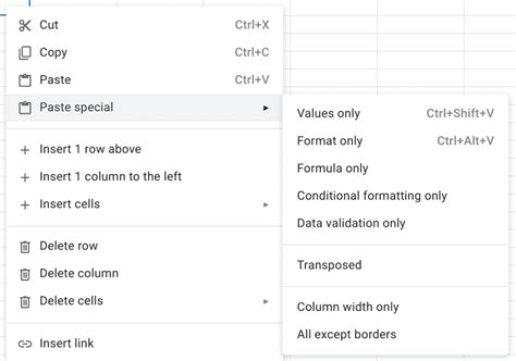 how to paste in google sheets with formatting