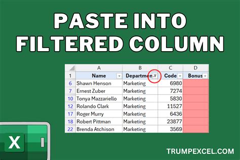 How To Paste Into A Filtered Column Skipping The Hidden Cells In Excel