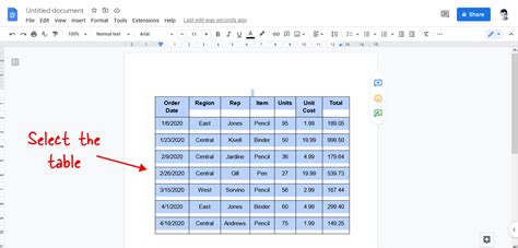 how to paste text into a table in google docs