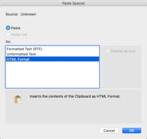 how to paste text on mac without formatting