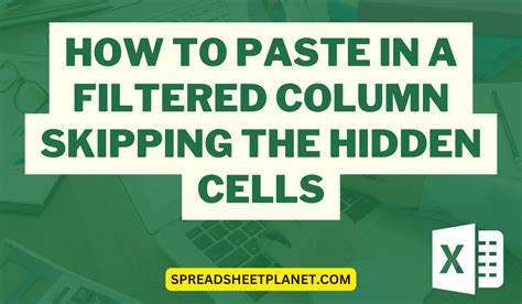 How To Paste Values Into A Filtered Column Skipping The Hidden Cells