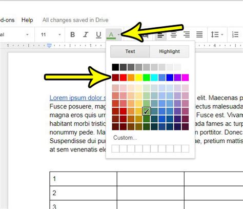 how to permanently change text color in google docs