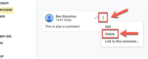 how to permanently delete comments in google docs