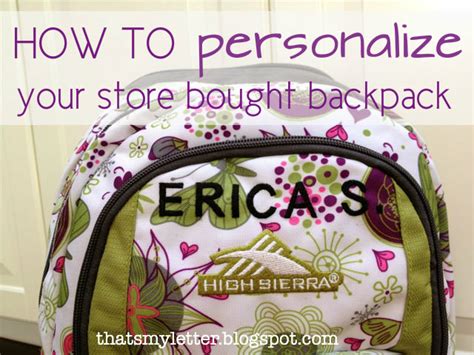 How To Personalize A Backpack