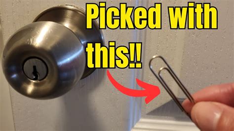 how to pick a lock on a door knob with paper clips