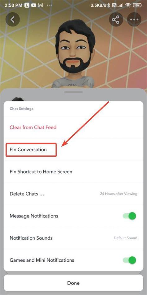 how to pin a conversation on android