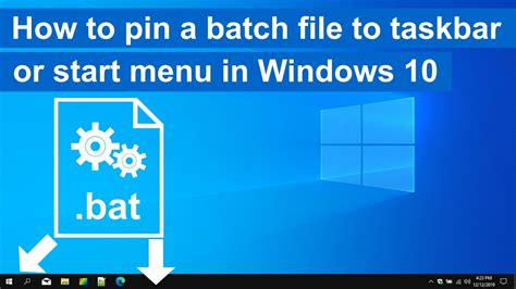 how to pin bat file to start menu