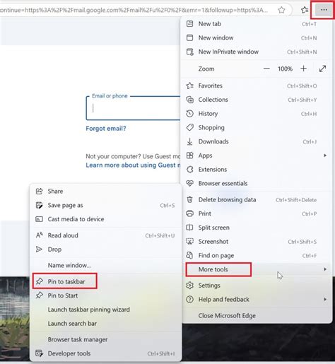 how to pin gmail to taskbar mac