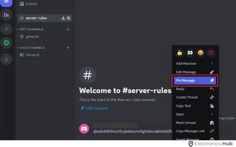 how to pin message in discord server