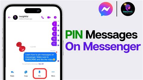 how to pin message in messenger using laptop