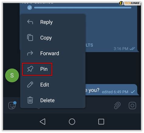 how to pin messages in telegram