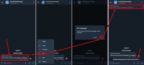 how to pin messages in telegram group
