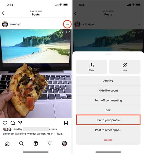 how to pin on instagram people