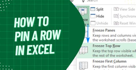 how to pin row in excel spreadsheet
