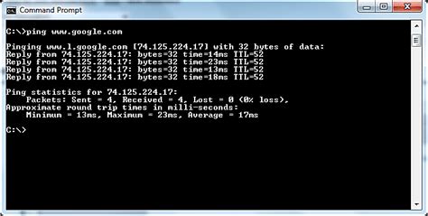 how to ping a site in command prompt