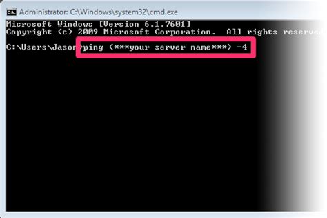 how to ping computer name in cmd