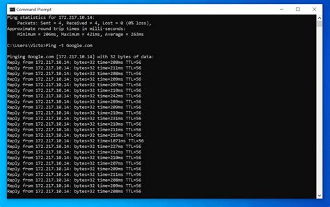 how to ping google in cmd