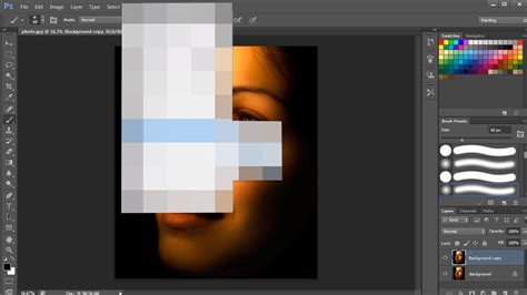 how to pixelate part of an image in photoshop