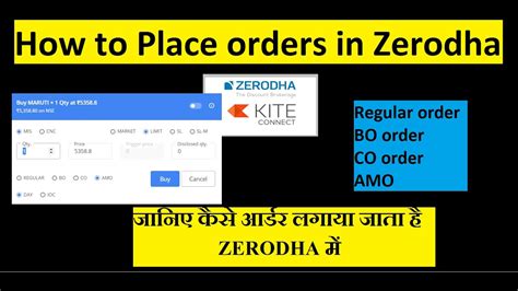 How To Place A Delivery Order In Zerodha
