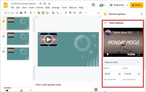 how to play audio on google slides presentation