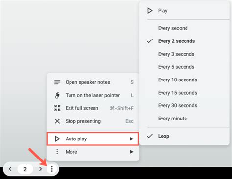 how to play slideshow on loop in google slides