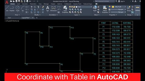 how to plot the coordinates in autocad