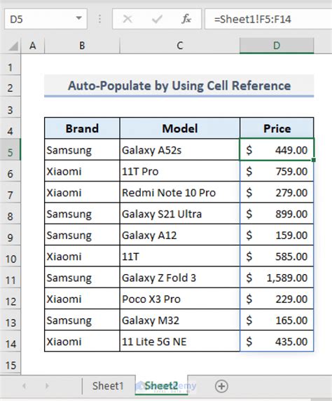 how to populate column in excel from another sheet