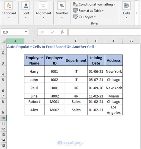 how to populate data from one cell to another in excel