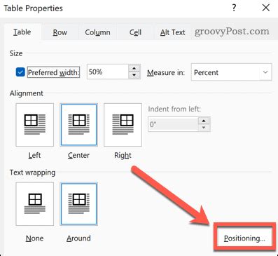 How To Position Text In A Table In Word