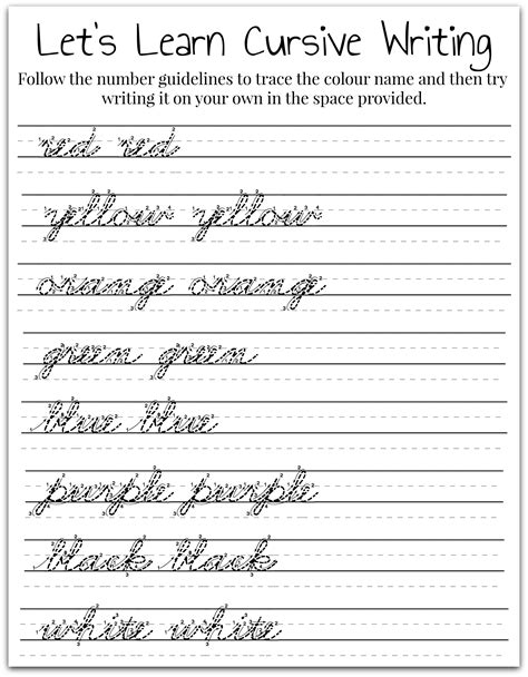 how to practice cursive writing for kids